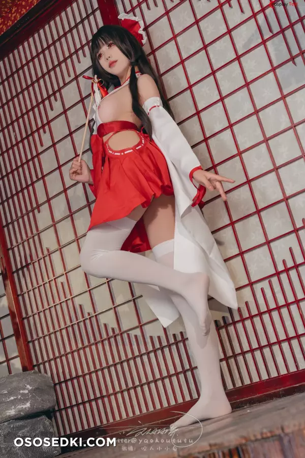 咬一口兔娘ovo (Yaokoututu) cosplay Reimu Hakurei - Touhou Project - 6